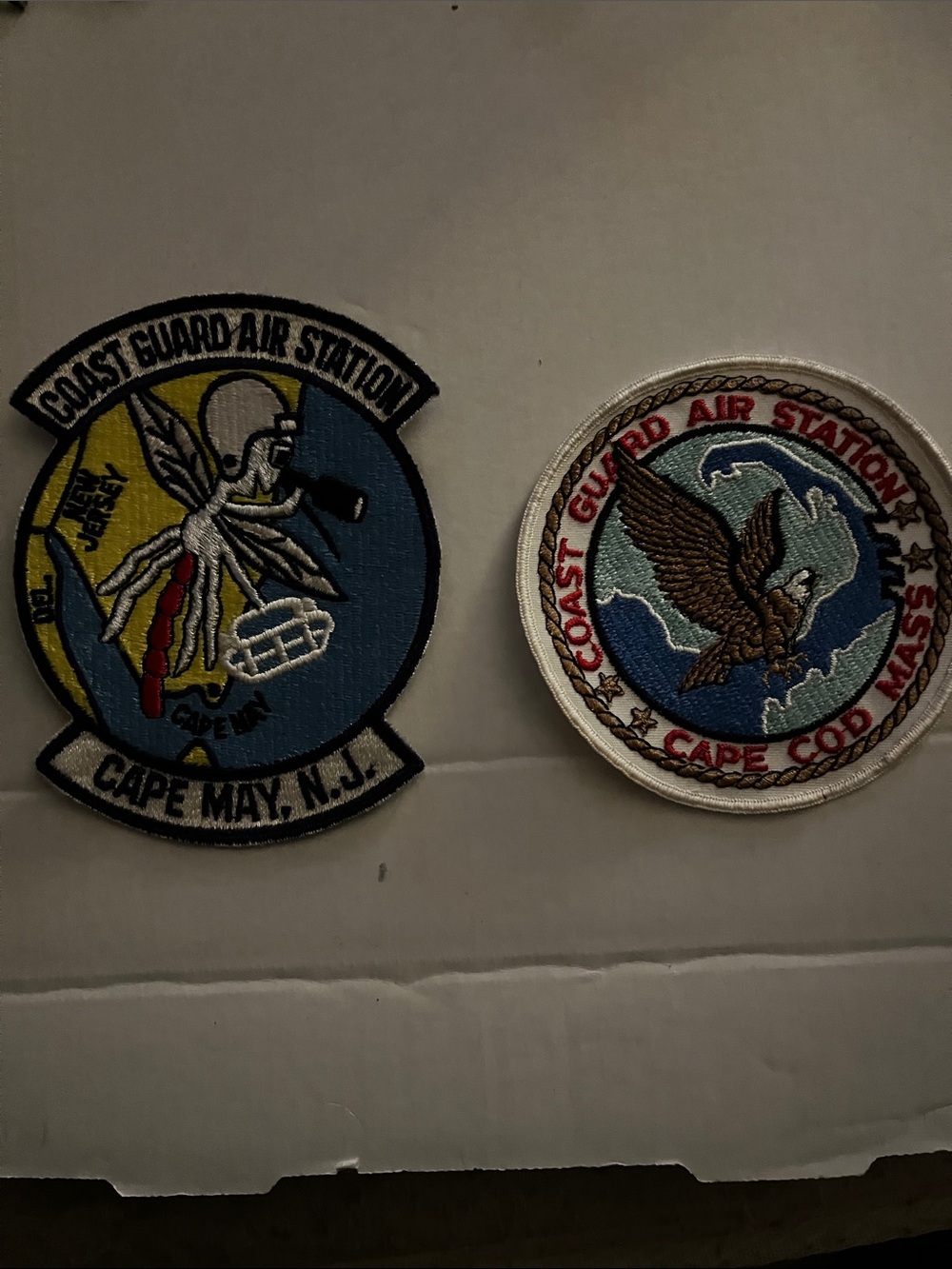 Coast Guard Air Station Embroidered Wall Patches - Blue & White